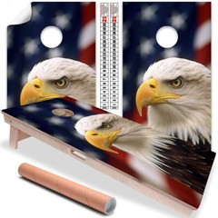 Bald Eagle Flag Cornhole Wraps Stickers Cornhole Skins Cornhole Wraps for Boards