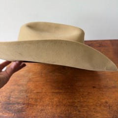 Vintage Stetson Ranger Style Felt Cowboy Hat Size 7 Tan Silverbelly Western
