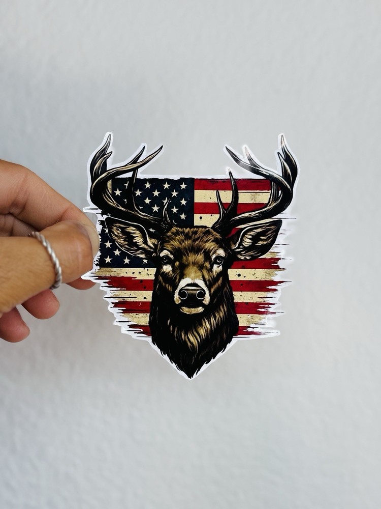 Deer Hunting American Flag Hunt bow hunt Camo Sticker Decal Tactical Gear