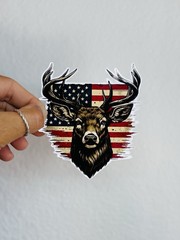 Deer Hunting American Flag Hunt bow hunt Camo Sticker Decal Tactical Gear