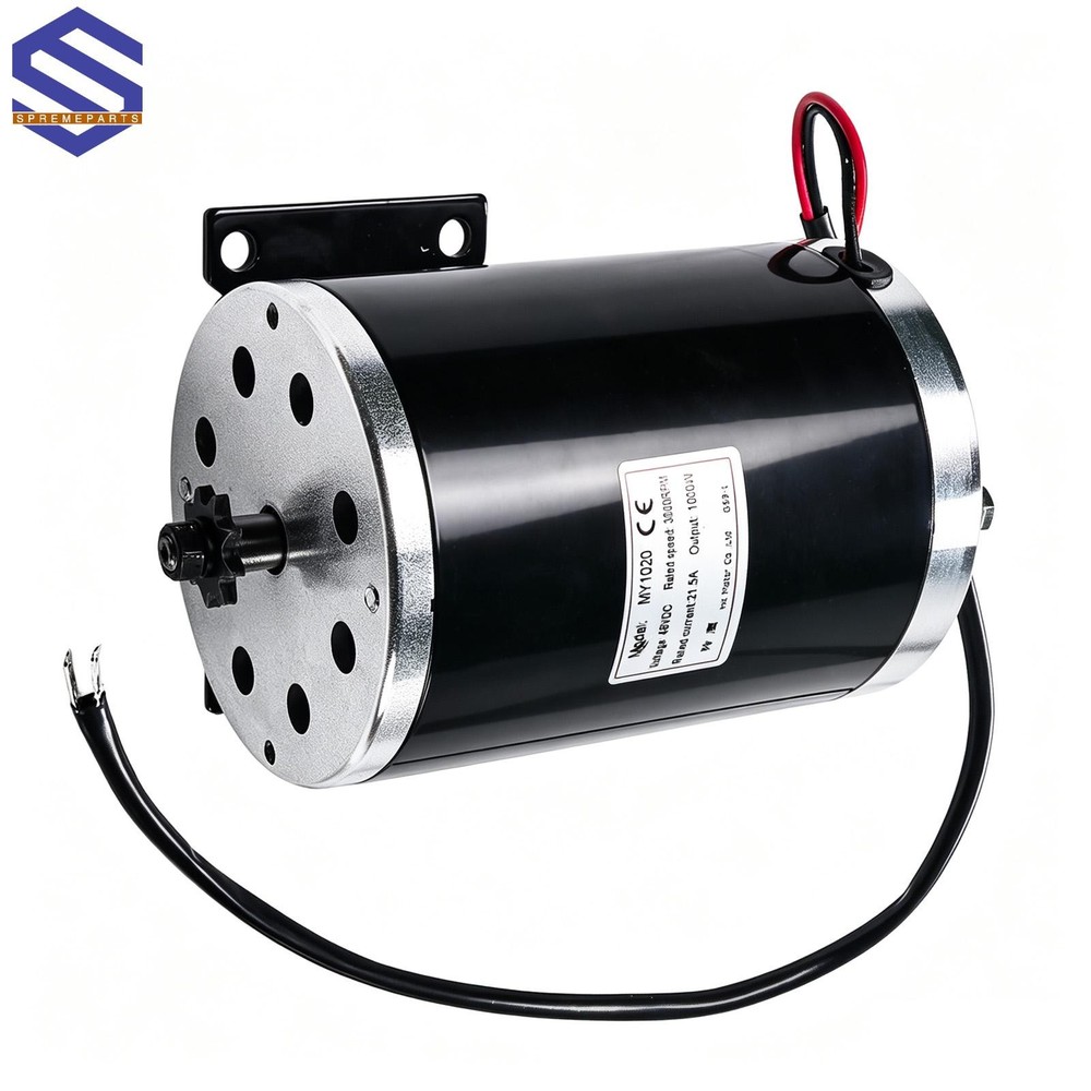 48V Electric Scooter Brushed Motor with Base,1000W 9 Teeth for Scooter E-Bike