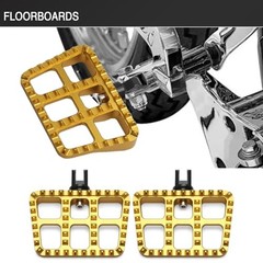 Motorcycle Mini Floorboards MX Foot Pegs Footrest for Harley Front Peg, Gold