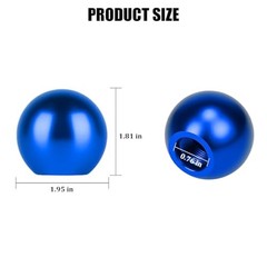 Car Round Ball Gear Shift Knob, Aluminum Alloy Vehicle Gear Shifter Knob Blue