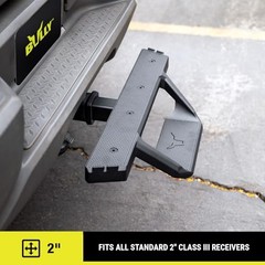 Black 2″ Class III Trailer Towing Hitch Step, Black Powder-Coated Cast