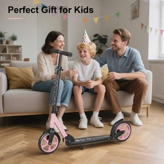 Commugo Kick Scooter adjustable for Ages 6+ Kid Teen Adult Foldable LightWeight