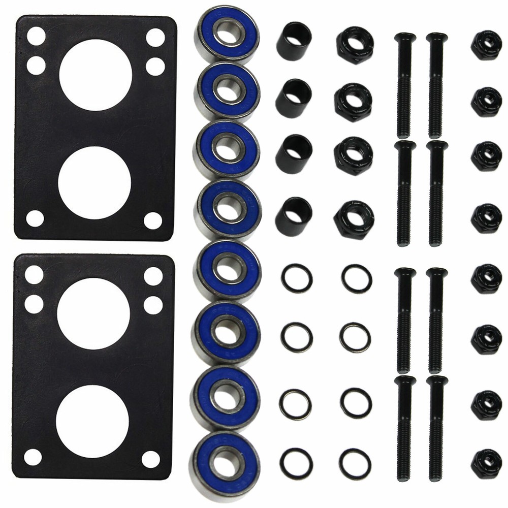 Longboard Hardware Refresh Kit – Bearings, Risers, 1.5″ Hardware, Nuts