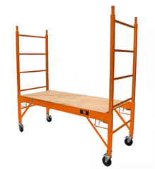 6.25ft.x2.5ft. x 6.25ft. Baker-Style Multi-Purpose Rolling Steel Scaffolding Set