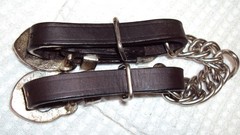 SIMCO Western Leather Chain Curb Chin Strap – SILVER BUCKLES – 3-Holes – GREAT