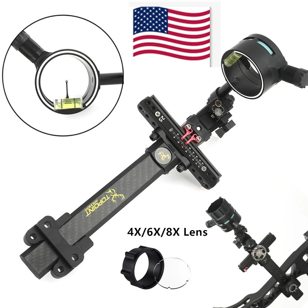 TX9610 Compound Bow Sight Carbon Rod Adjustable Competition ( Lens not included)