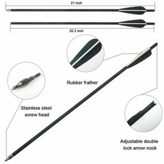 20″ Crossbow Bolts Arrows OD 8.8mm &/OR Hunting Broadheads &/OR LED Lighted Nock
