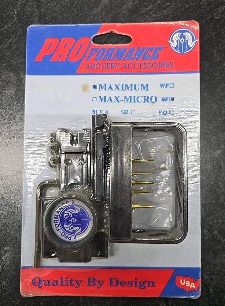 Pro-Formance MAXIMUM BP BLACK #MA802 BRASS PIN COMPOUND BOW SIGHT USA MADE