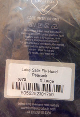 LeMieux Loire Satin Fly Veil Hood Lycra Bonnet Peacock XL