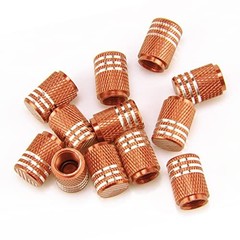 SINGARO American Flag Valve Stem Cap, 12PCS Aluminum Alloy Rubber Sealed Orange