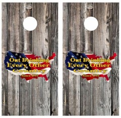 America Out Drinking Every Other Nation Cornhole Board Wraps FREE LAM 3372