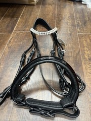 BR Dressage Bridle Double patent noseband Black Full size “Swindon” NEW