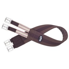 English Saddle Girth – Padded Cotton – Elastic End – 40″ to 54″ – Black or Brown