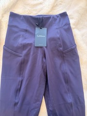 LeMieux Women’s Purple Full Seat Silicone Grip Breeches w/ Pockets UK 8/ US 4