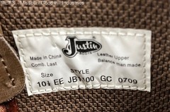 Justin JB1100 Brown Leather Western Cowboy Roper Boots Men’s Size 10.5 EE
