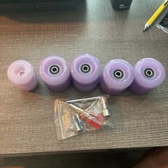 8 Pack Roller Skate Wheels with Bearing Installed 2 Toe Stoppers 82A Purple