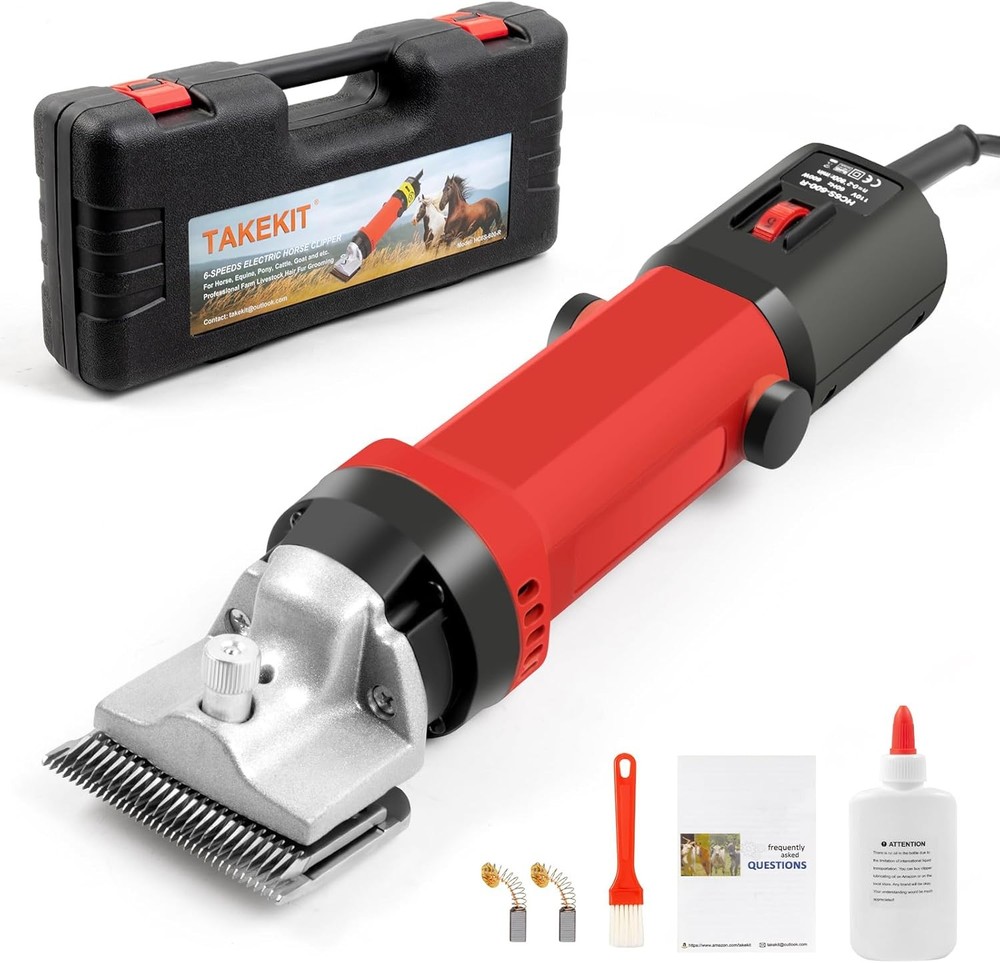 TAKEKIT 600W Horse Clippers 6 Speeds Heavy Duty