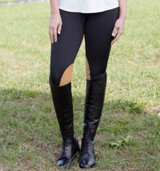 Chestnut Bay Active Rider Knee Patch Tight-M-Black Chestnut