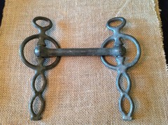 Antique iron twisted driving horse bit, 100+ years old, good condition