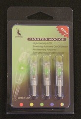 3 Lighted Moon Nocks for Carbon Crossbow Shafts Green .303 Press Fit 7.6mm
