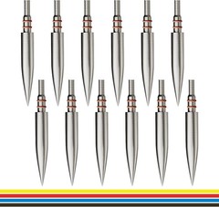 MOLFUZ 12Pcs Archery Field Points /200 Grain, Stainless Steel Screw-In Practice