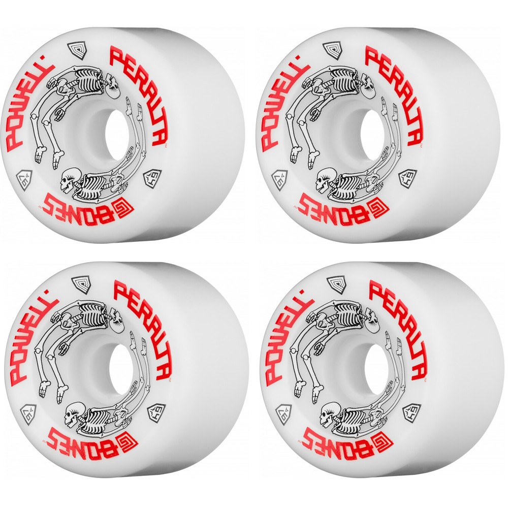 Powell Peralta G-Bones Skateboard Wheels Old School Re-Issue White 64mm 97A