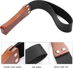 Equestrian Riding Aid 19 Inches Black Wooden Handle Anti Slip for Horse Training