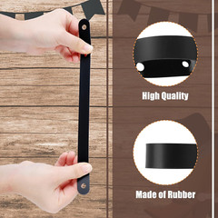 16 Pcs Black Rubber Spur Keeper Heel Straps Adjustable Single Ply Boot Straps fo