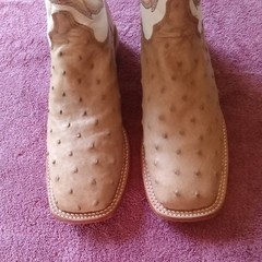 Justin Full Quill Ostrich Boots 8.5D