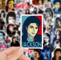 50 Piece Mix Lot 2” Michael Jackson Moonwalk Stickers Water Bottles, *(Style 2)