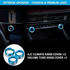 7PCS Aluminum Alloy Knob Cover Trim Set (Blue) – Interior Upgrade BLUE