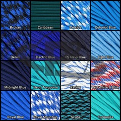 550lb Parachute Rope Paracord – Shades of Blue – Multi Lengths – Made in the USA