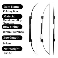 58″ Folding Bow Portable Recurve Bow 35lbs RH/LH Archery Hunting Outdoor Use