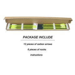 Pointdo 30inch Carbon Arrow Fluorescence Color Targeting Fluorescein Yellow