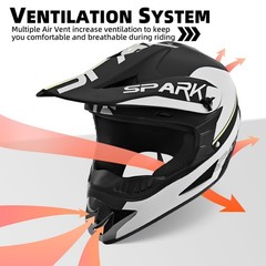 Sanqing Youth Dirt Bike Helmets Dot Approved- Teenagers Motocross Atv Off-Road