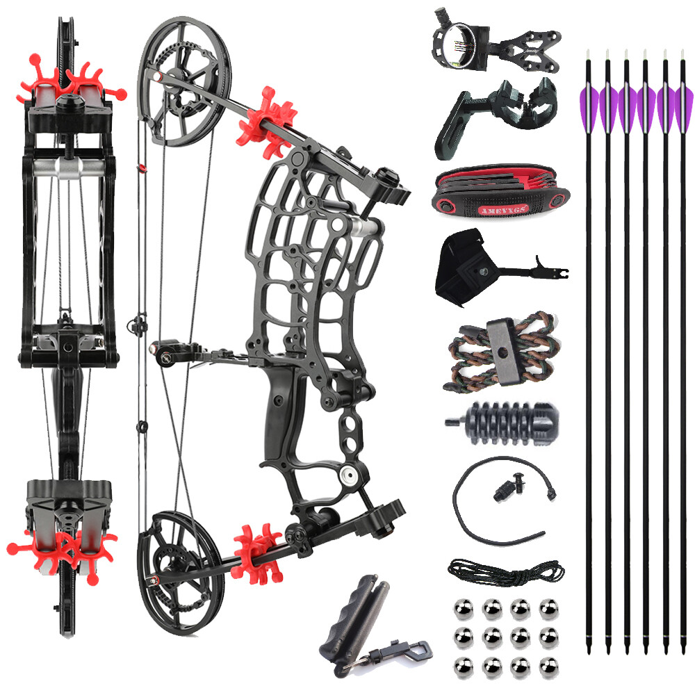 Archery Compound Bow Short Axis 40-65lbs Steel Ball BowFishing Bow Shoot Hunting