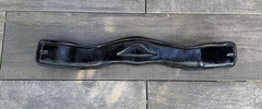 ExionPro Anatomical Dressage Girth Black Leather 60cm 24in Shoulder Relief