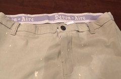 Women’s Devon Aire Beige Knee Patch Pull On Breeches Pants Size 28 M
