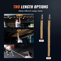 VEVOR 1″x100FT Gym Climbing Rope Fitness Strength Training Rope Home Exercise