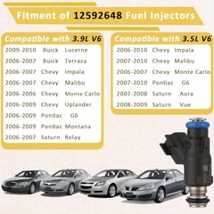 12592648 OE Performance Fuel Injectors,Compatible w/Chevy 3.5L Impala Malibu