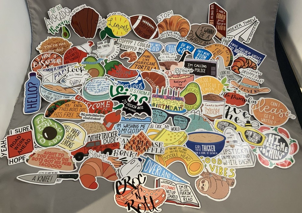 Vine Meme Stickers Croissant Oatmeal Chicken Popular Funny Food Sticker 67 Piece