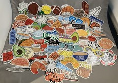 Vine Meme Stickers Croissant Oatmeal Chicken Popular Funny Food Sticker 67 Piece