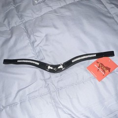 Tackrus Leather Browband – Black, Size Cob – Model/MPN AZBB 432