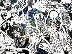 10-100 Cool Holographic & Reflective Sticker Pack Gothic Themes Lot For Laptops