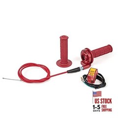 New 7/8″ 22mm Twist Throttle Accelerator Handle Grips and 1 red ribbon solid
