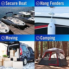 Dock Lines for Boats 3/8″ x 15ft, 2 Pack Double Braided 3/8″ x 15 Ft White 2 Pk