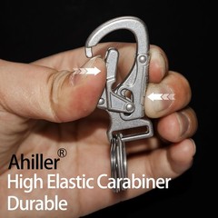 Ahiller Carabiner Clip,1.9» Alloy Car Keychain Clip with 2 1.9″, Silver-1P